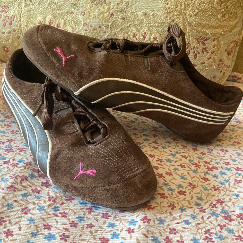 🐈‍⬛Vintage Y2K Brown Puma Speedcat Sneakers, size 8🤎💗